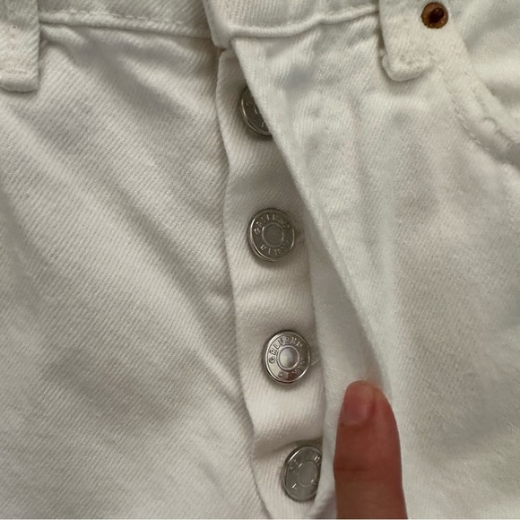 GRLFRND White Raw Hem Karolina High Rise Straight Crop button Fly Jeans Sz 25 - Picture 9 of 16